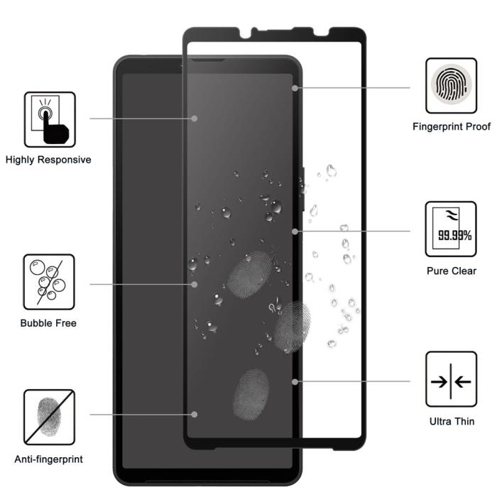 Bild 2,  Sony Xperia 10 VII Skärmskydd Heltäckande Härdat Glas - Teknikhallen.se
