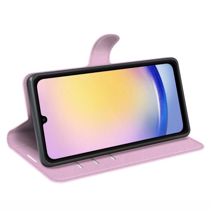 Bild 3,  Samsung Galaxy A16 / A26 5G Fodral Litchi Läder Textur Ljus Rosa - Teknikhallen.se