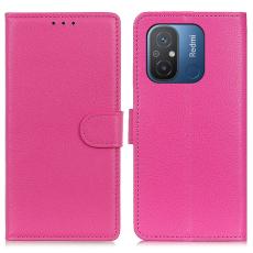  Xiaomi Redmi 12C 4G Fodral L&auml;der Litchi Textur Rosa - Teknikhallen.se