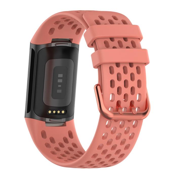 Bild 2,  Fitbit Charge 6 / 5 Armband Silikon Ihåligt Korall - Teknikhallen.se