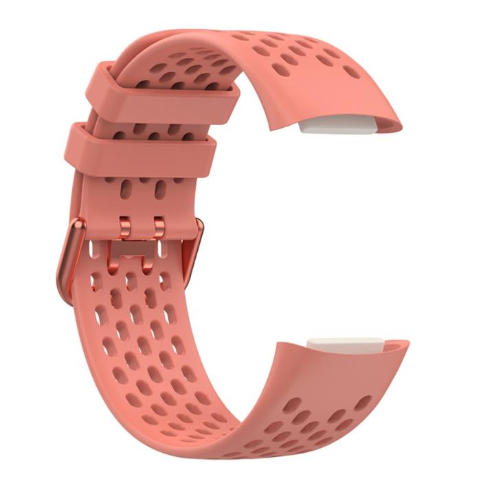 Bild 4,  Fitbit Charge 6 / 5 Armband Silikon Ihåligt Korall - Teknikhallen.se