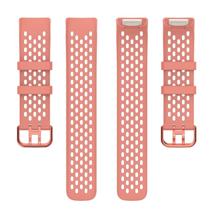 Bild 5,  Fitbit Charge 6 / 5 Armband Silikon Ihåligt Korall - Teknikhallen.se