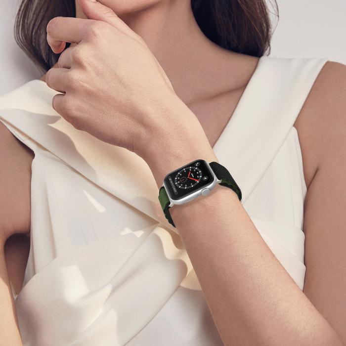 Bild 6, ColorPop Apple Watch 42/44/45/46/49 mm Armband Alpine Pro Loop Svart/Grön - Teknikhallen.se