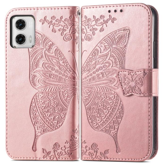 Bild 2,  Motorola Moto G73 5G Fodral Butterfly Roséguld - Teknikhallen.se