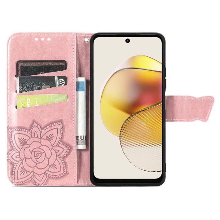 Bild 3,  Motorola Moto G73 5G Fodral Butterfly Roséguld - Teknikhallen.se