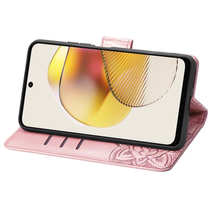 Bild 4,  Motorola Moto G73 5G Fodral Butterfly Roséguld - Teknikhallen.se