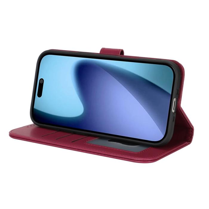 Bild 4,  iPhone Air Fodral Läder Röd - Teknikhallen.se