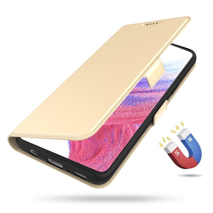 Bild 4,  Samsung Galaxy A25 5G Fodral Slim Läder Guld - Teknikhallen.se