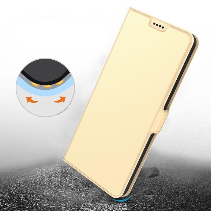 Bild 6,  Samsung Galaxy A25 5G Fodral Slim Läder Guld - Teknikhallen.se