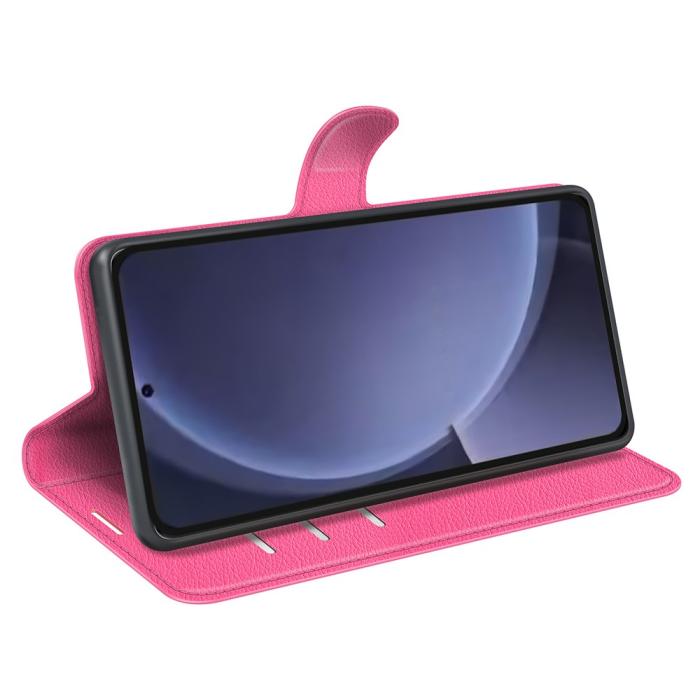 Bild 3,  Samsung Galaxy S25 Plus Fodral Litchi Läder Rosa - Teknikhallen.se