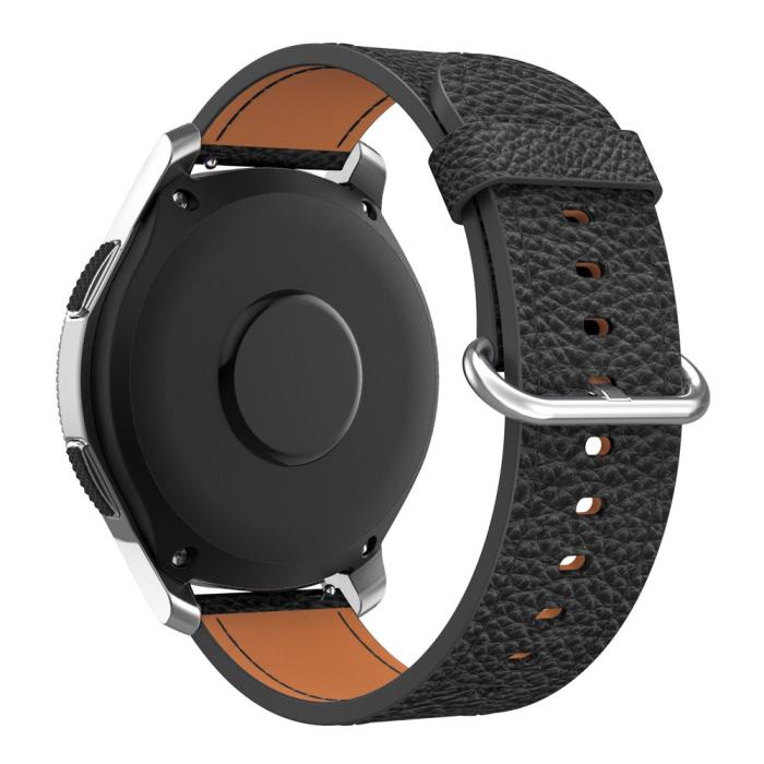 Bild 2,  Äkta Läder Armband Med Klasssikt Spänne - Svart (22mm) - Teknikhallen.se