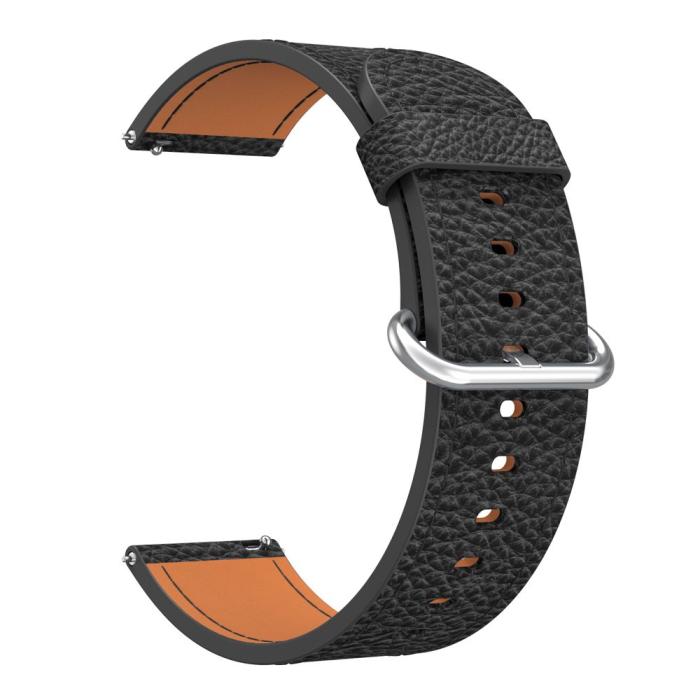 Bild 3,  Äkta Läder Armband Med Klasssikt Spänne - Svart (22mm) - Teknikhallen.se