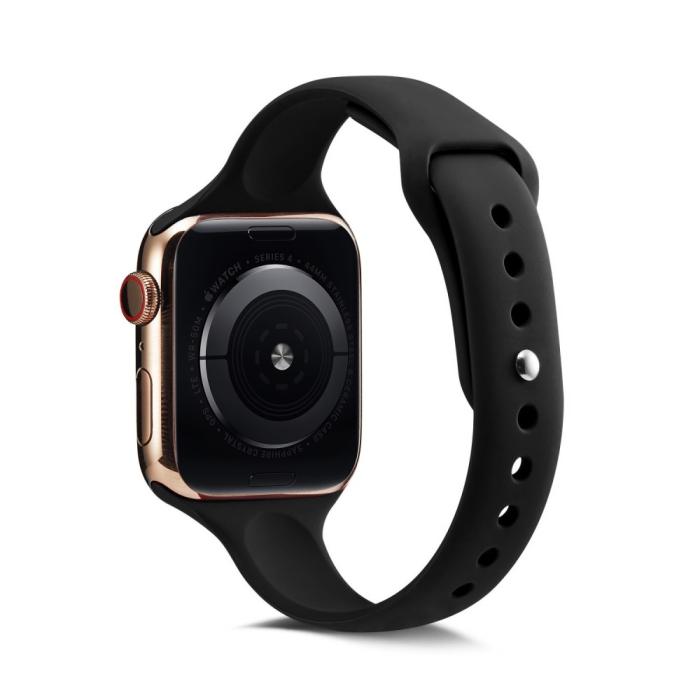 Bild 2,  Silikon Armband Apple Watch 42/44/45/46/49 mm Svart - Teknikhallen.se