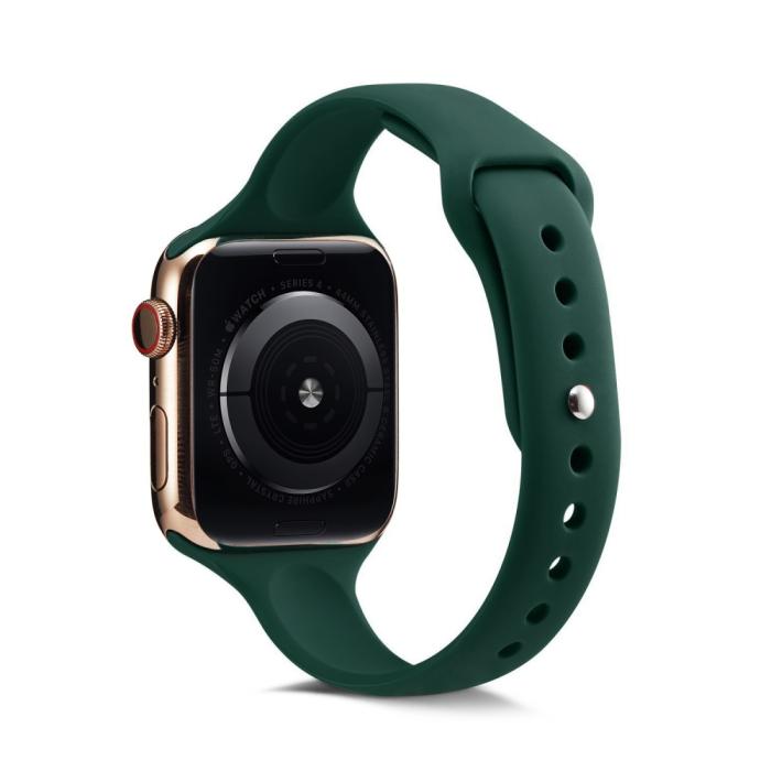 Bild 2,  Silikon Armband Apple Watch 42/44/45/46/49 mm Mörk Grön - Teknikhallen.se