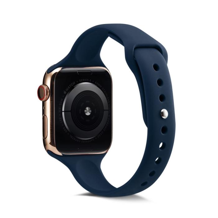 Bild 2,  Silikon Armband Apple Watch 42/44/45/46/49 mm Mörk Blå - Teknikhallen.se