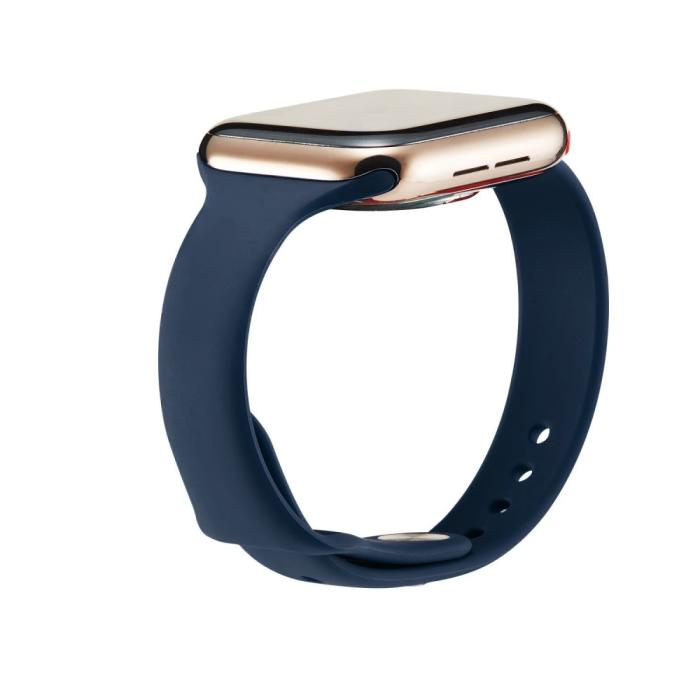 Bild 3,  Silikon Armband Apple Watch 42/44/45/46/49 mm Mörk Blå - Teknikhallen.se