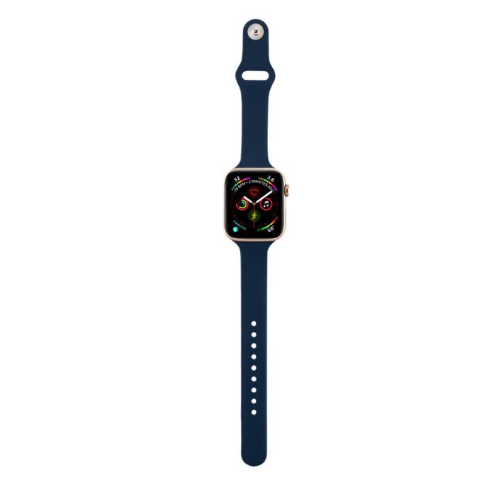 Bild 4,  Silikon Armband Apple Watch 42/44/45/46/49 mm Mörk Blå - Teknikhallen.se