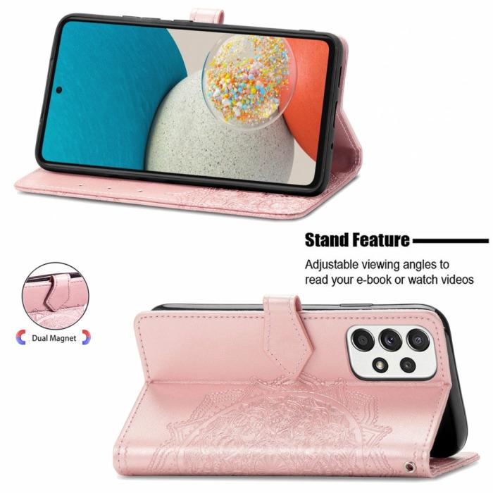 Bild 5,  Samsung Galaxy A53 5G Fodral Mandala Läder Roséguld - Teknikhallen.se