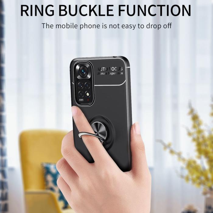 Bild 4,  Xiaomi Redmi Note 11 4G Skal Ring Röd - Teknikhallen.se