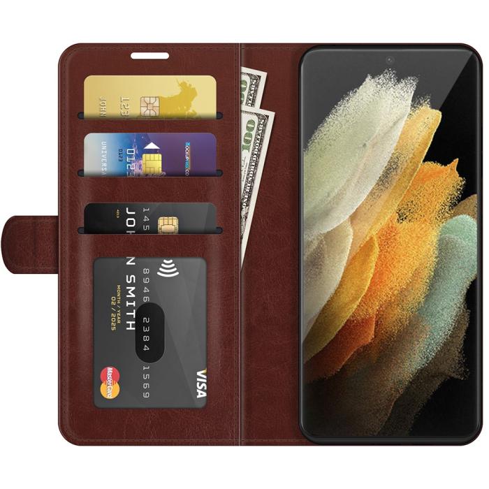 Bild 4,  Samsung Galaxy S22 Ultra Fodral Crazy Horse Brun - Teknikhallen.se