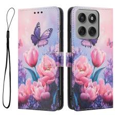  Motorola Edge 60 Pro Fodral Med Tryck Rosa Blommor - Teknikhallen.se
