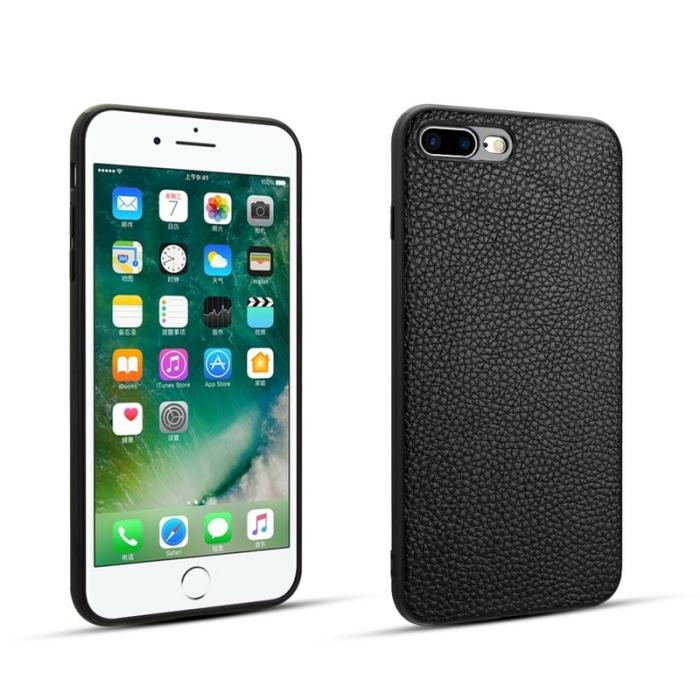 Bild 2,  iPhone 7/8/SE (2020/2022) TPU Litchi Skal - Svart - Teknikhallen.se