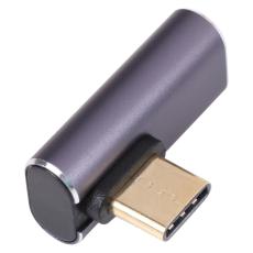  USB-C Hane - USB-C Hona Adapter Elbow USB 4.0 Aluminium Bl&aring; - Teknikhallen.se