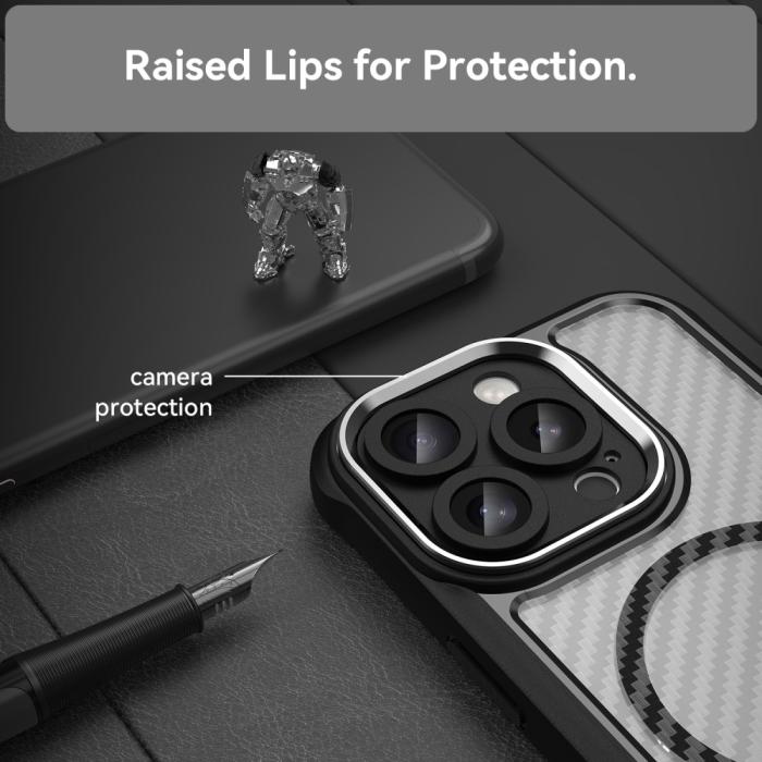 Bild 4,  iPhone 16 Pro Skal MagSafe Kolfiber Textur Svart - Teknikhallen.se