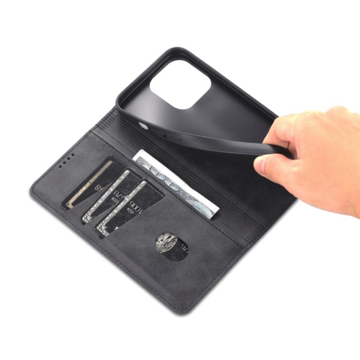 Bild 6, AZNS AZNS iPhone 14 Pro Fodral Flip Läder Svart - Teknikhallen.se