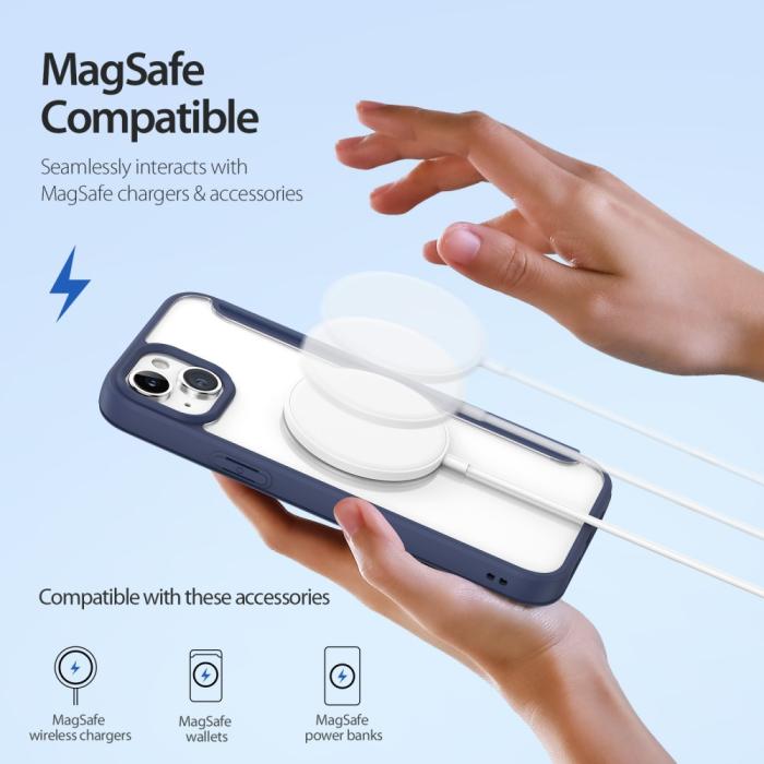 Bild 4, DUX DUCIS DUX DUCIS iPhone 15 Plus Fodral MagSafe Skin X Pro Blå - Teknikhallen.se