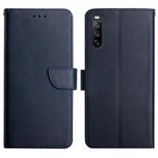  Sony Xperia 10 VI Fodral &Auml;kta L&auml;der Bl&aring; - Teknikhallen.se