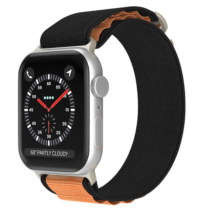 Bild 2, ColorPop Apple Watch 38/40/41/42 mm Armband Alpine Pro Loop Svart/Orange - Teknikhallen.se
