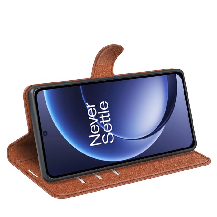 Bild 6,  OnePlus 15 Fodral Litchi Läder Brun - Teknikhallen.se
