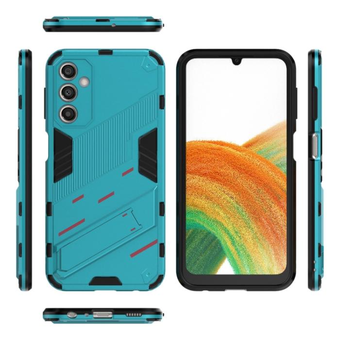 Bild 2,  Samsung Galaxy A24 5G Skal Hybrid Kickstand Blå - Teknikhallen.se