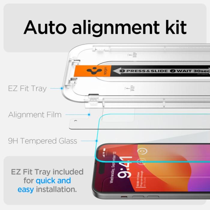 Bild 2, Spigen Spigen iPhone 16/15 2-PACK GLAS.tR 
