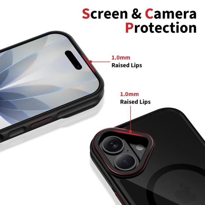 Bild 4, Tech-Protect Tech-Protect iPhone 17 Skal MagSafe MagHybrid Svart/Röd - Teknikhallen.se