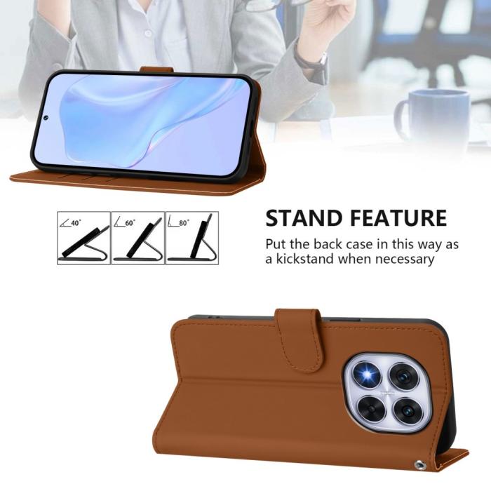 Bild 3,  Xiaomi Redmi Note 14 Pro/Pro Plus 5G Fodral Läder Brun - Teknikhallen.se