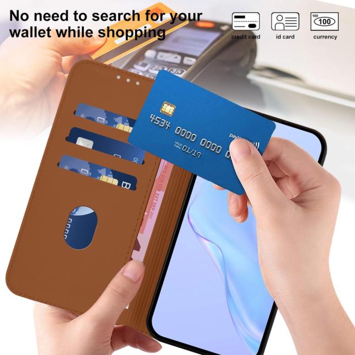 Bild 5,  Xiaomi Redmi Note 14 Pro/Pro Plus 5G Fodral Läder Brun - Teknikhallen.se