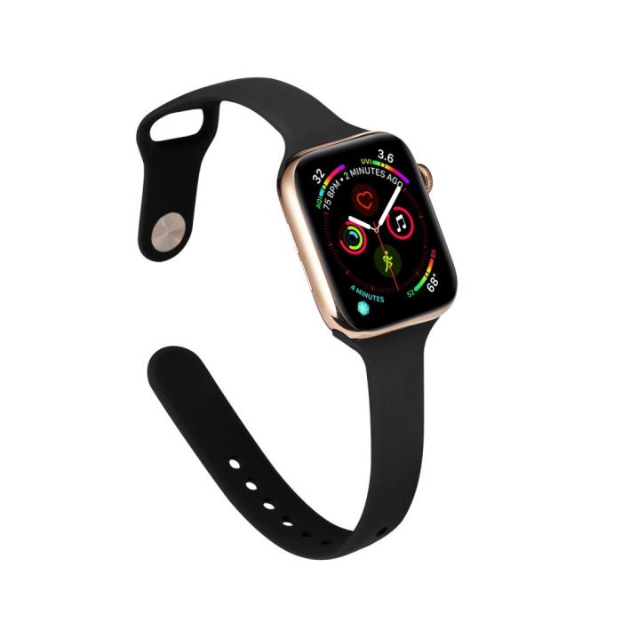 Bild 5,  Silikon Armband Apple Watch 38/40/41/42 mm - Svart - Teknikhallen.se