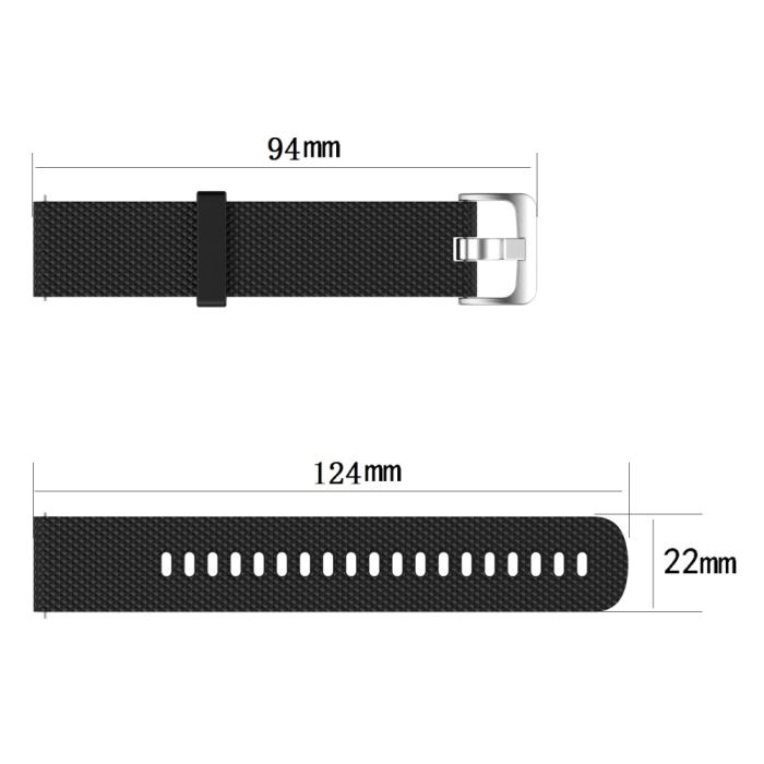 Bild 4,  Diamond Silikon Armband För Smartwatch - Svart (22mm) - Teknikhallen.se