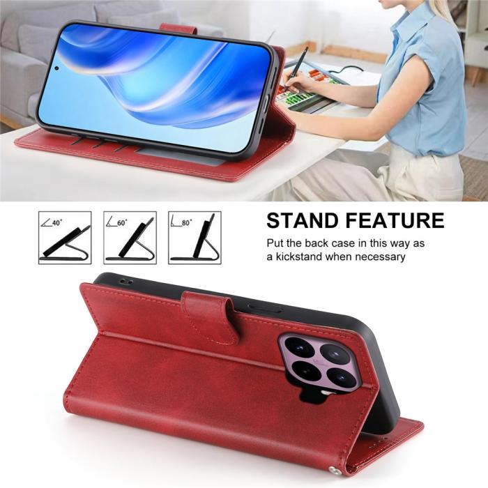 Bild 3,  Xiaomi 17T Pro Fodral Läder Röd - Teknikhallen.se