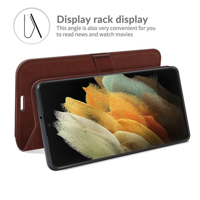 Bild 6,  Samsung Galaxy S22 Ultra Fodral Crazy Horse Brun - Teknikhallen.se