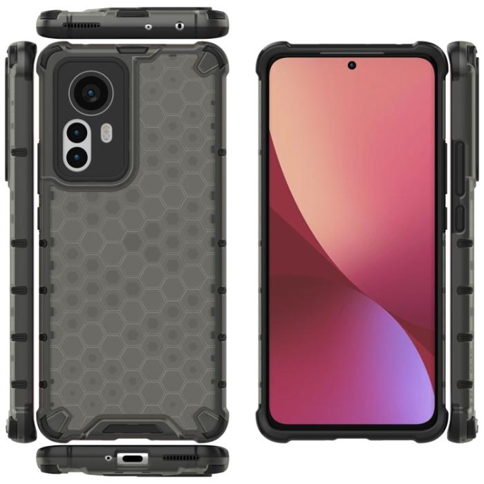 Bild 6,  Xiaomi 12 Pro Skal Hybrid Honeycomb Svart - Teknikhallen.se