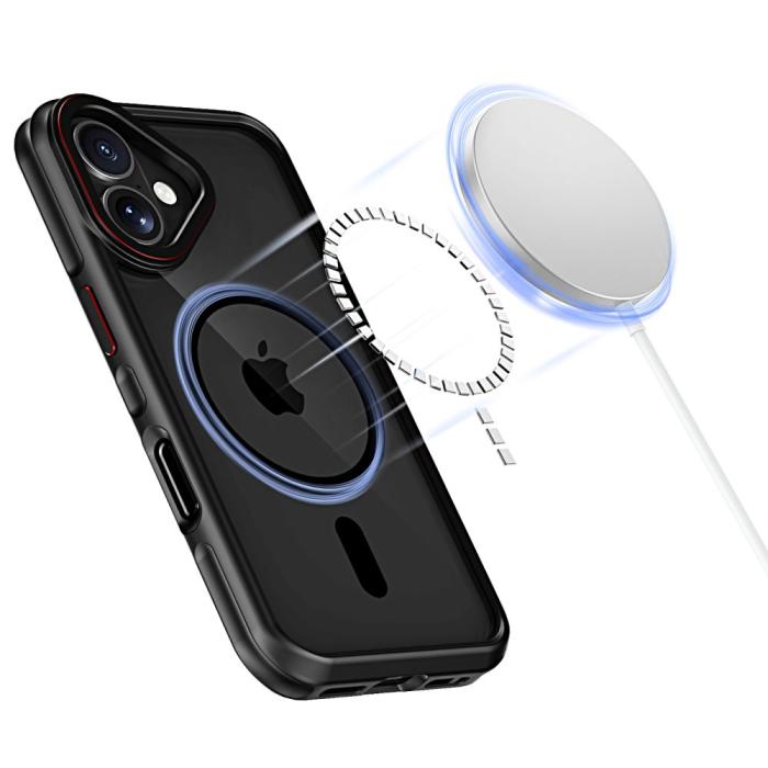 Bild 5, Tech-Protect Tech-Protect iPhone 16 Skal MagSafe MagHybrid Svart/Röd - Teknikhallen.se