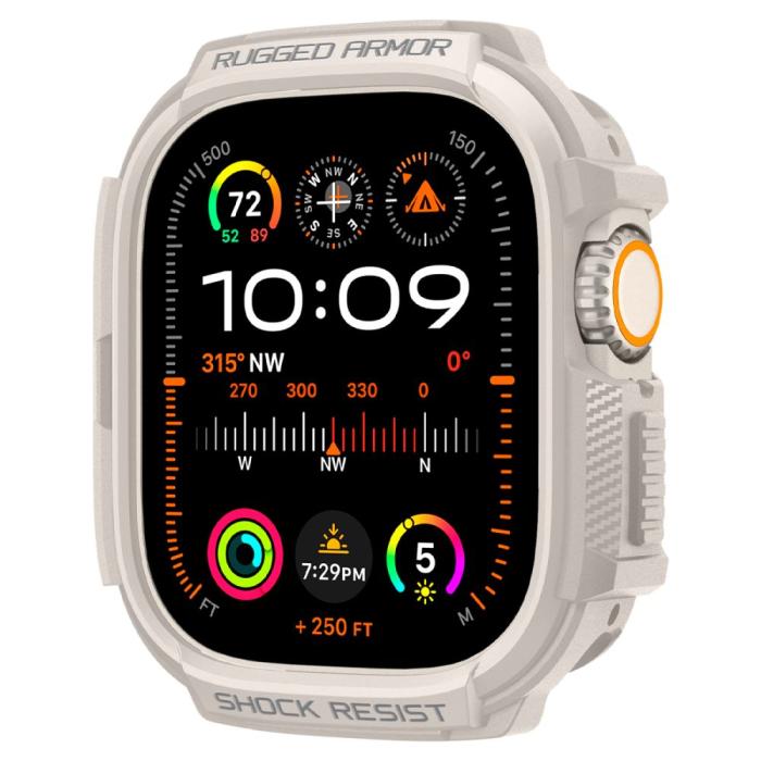 Bild 2, Spigen Spigen Apple Watch Ultra 49 mm Skal Rugged Armor Dune Beige - Teknikhallen.se