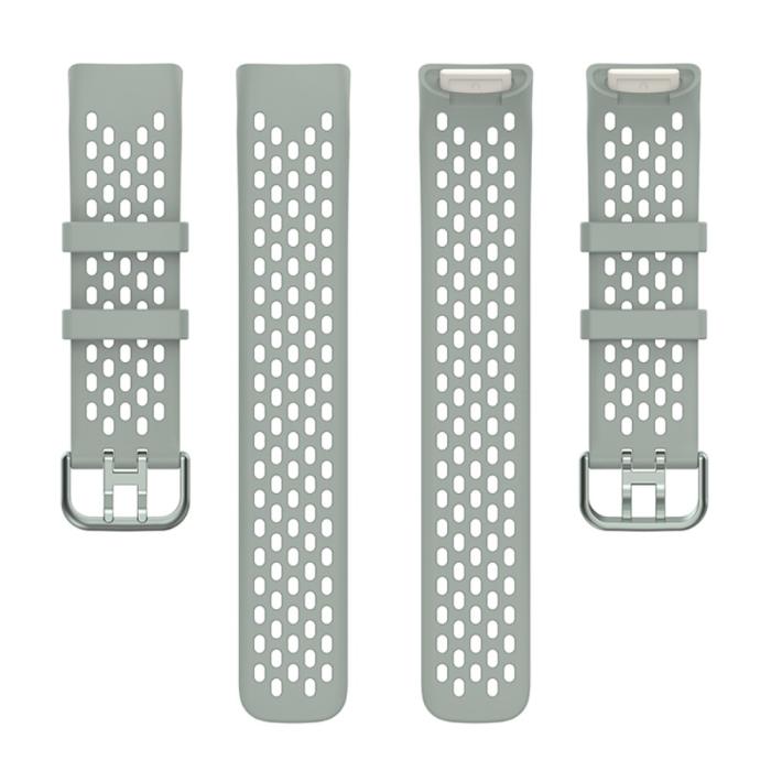 Bild 5,  Fitbit Charge 6 / 5 Armband Silikon Ihåligt Grå - Teknikhallen.se