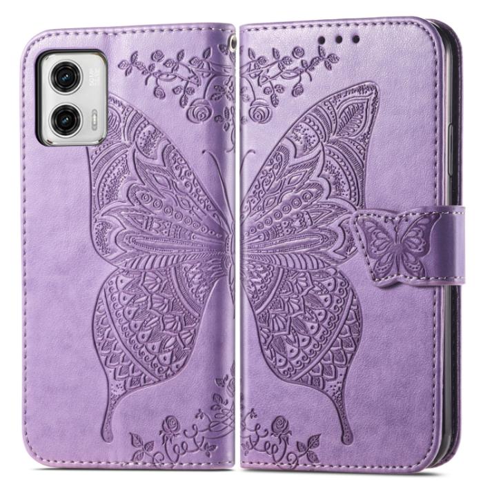 Bild 2,  Motorola Moto G73 5G Fodral Butterfly Lila - Teknikhallen.se