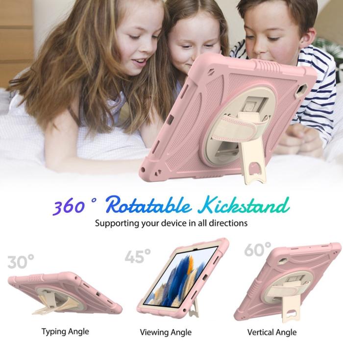 Bild 3,  Galaxy Tab A8 Skal Hybrid Shockproof Kickstand Rosa - Teknikhallen.se