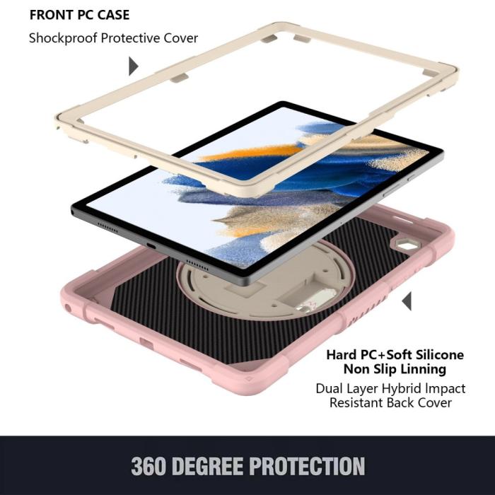 Bild 5,  Galaxy Tab A8 Skal Hybrid Shockproof Kickstand Rosa - Teknikhallen.se