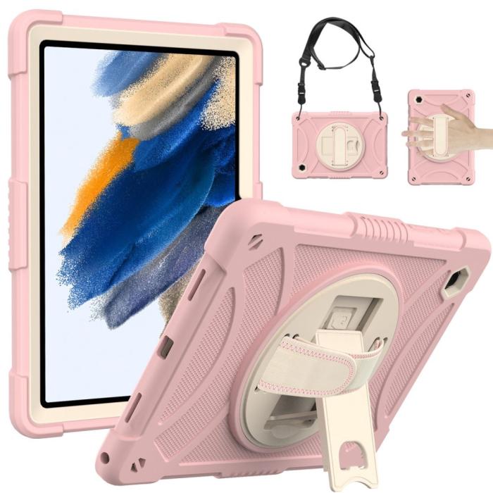 Bild 6,  Galaxy Tab A8 Skal Hybrid Shockproof Kickstand Rosa - Teknikhallen.se